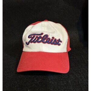 Titleist Hat/Cap Fitted Size Large/X-Large Red White Golf